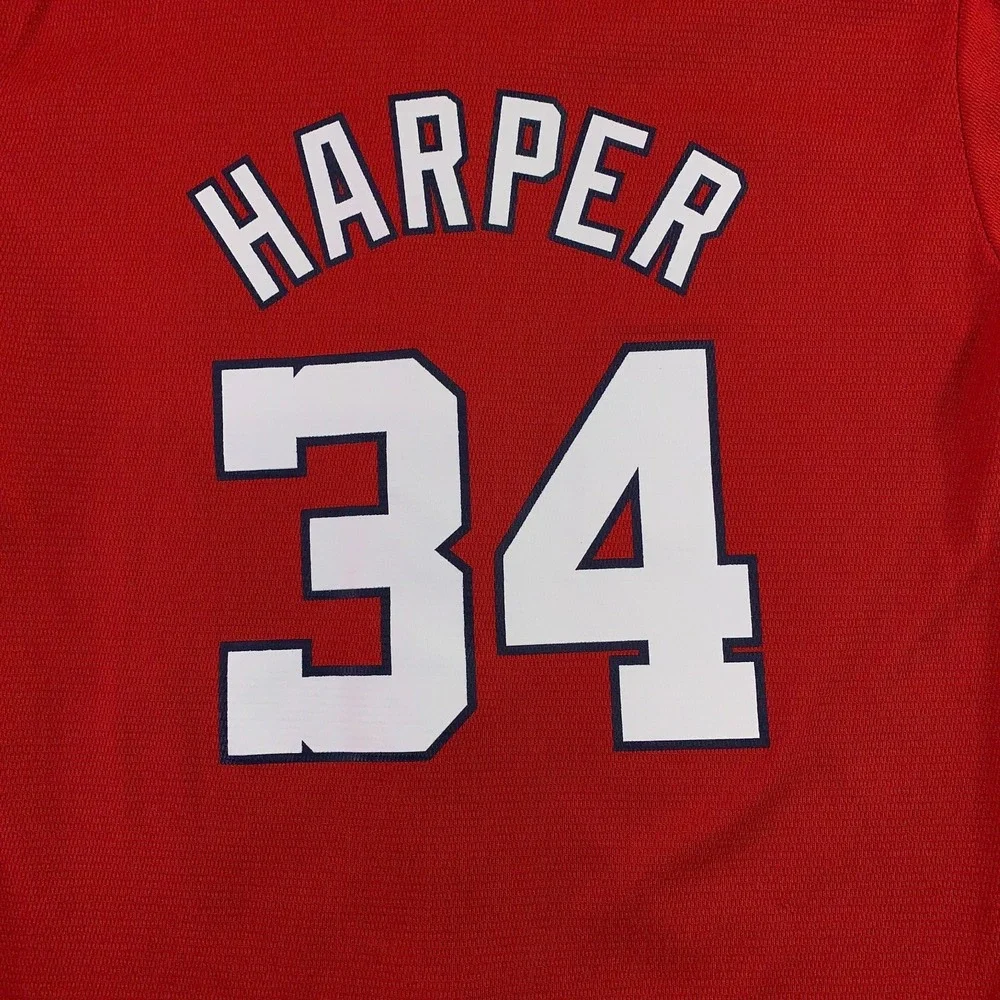 Majestic Boys Medium 10/12 Red Washington Nationals Bryce Harper #34 MLB Jersey